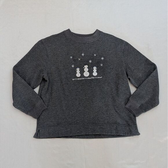 Jennifer Moore Tops - Jennifer Moore Women's Long Sleeve Let It Snow Shirt Gray Small